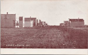 Main Street Lang Saskatchewan south of Regina SK Unused Litho Postcard H10