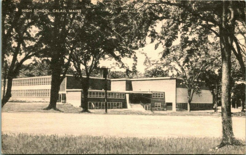 Vintage 1956 Photolux Véritable Photo Carte Postale Cppr - Lycée - Calais, Maine