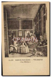 Old Postcard Museo Del Prado Madrid Velasquez's Las Meninas Dwarves