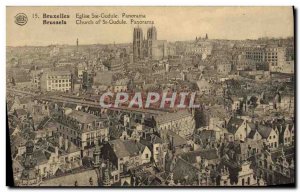 Old Postcard Brussels Eglise Ste Gudule Panorama