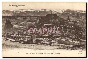 Old Postcard Haute Loire Le Puy Rocher St Michel of Aiguilhe in the Snow and ...
