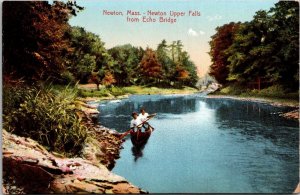 Massachusetts Newton Upper Falls Canoeing Scene From Echo Bridge 1907