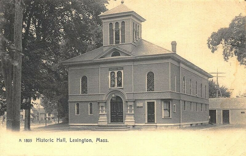 Lexington MA Historic Hall Real Photo Postcard