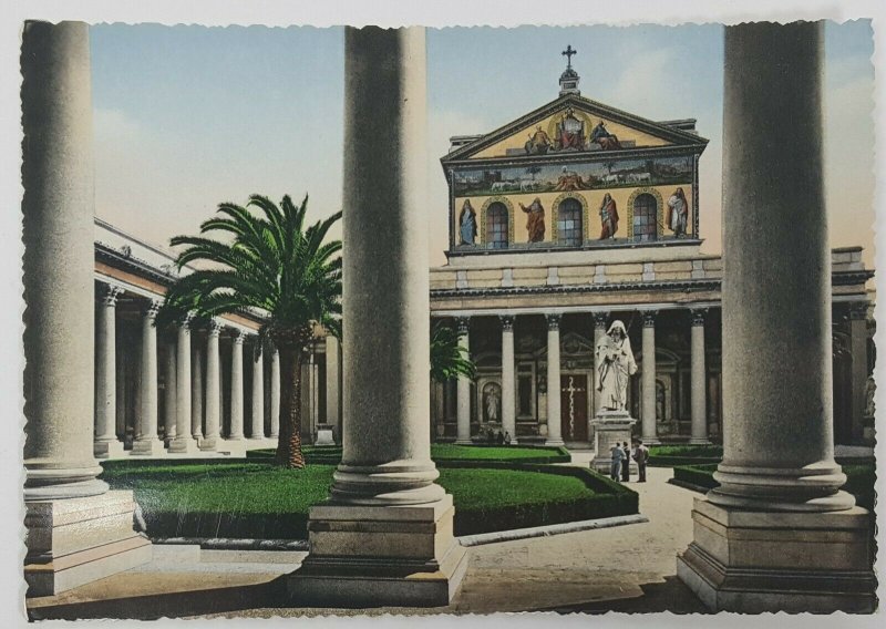 Basilica St Paul Rome Italy Europe Vintage Postcard