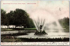 1908 Schiffmar Fountain Como Park St. Paul Minnesota Twin Cities Posted Postcard