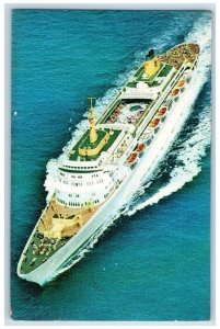1976 Home Lines Oceanic Steamer Cruise All Italian Crew Nassau Bahamas Postcard