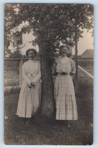 Minneapolis MN Postcard RPPC Photo Women Standing On Tree Field Scene 1911