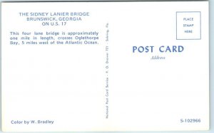 Postcard - The Sidney Lanier Bridge, Brunswick, Georgia, on US 17