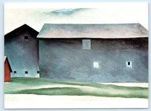 GEORGIA O'KEEFFE ~ New York LAKE GEORGE BARNS ~ Modern 4x6 Postcard