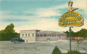 Virginia Richmond Bell Diner 1953 Route #1 automobiles Andres Postcard 22-3136