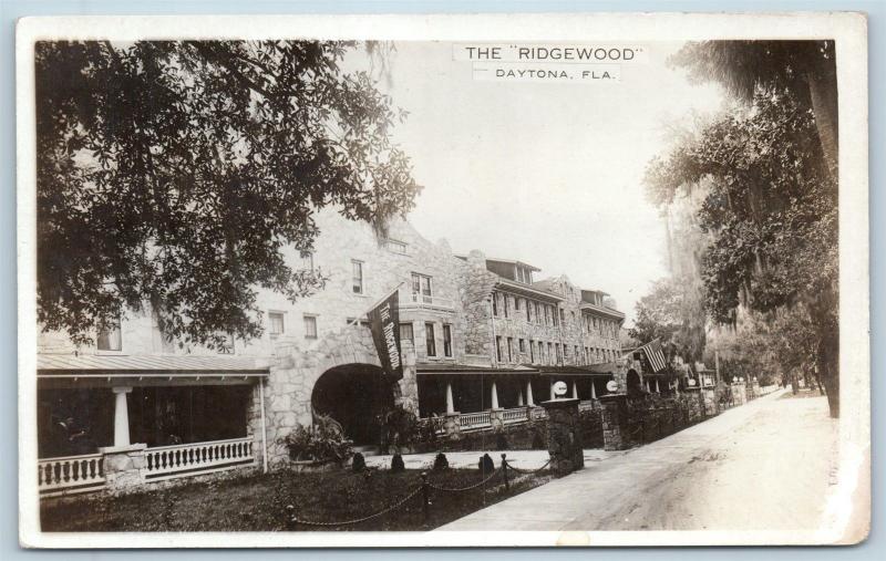 Postcard FL Daytona The Ridgewood Hotel Inn RPPC Real Photo c1920s L18