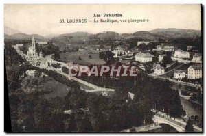 Old Postcard Lourdes Basilica View Sinking