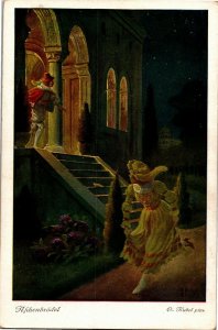 Illustration, Aschenbrödel Cinderella Runs From Ball Vintage Postcard A80