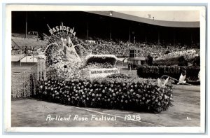 1938 Portland Rose Festival Pasadena Golden Memories RPPC Photo Vintage Postcard