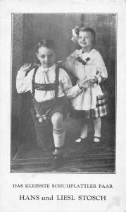 Hans and Liesl Stosch Schuhplatter Children Dancers Antique Postcard J49392