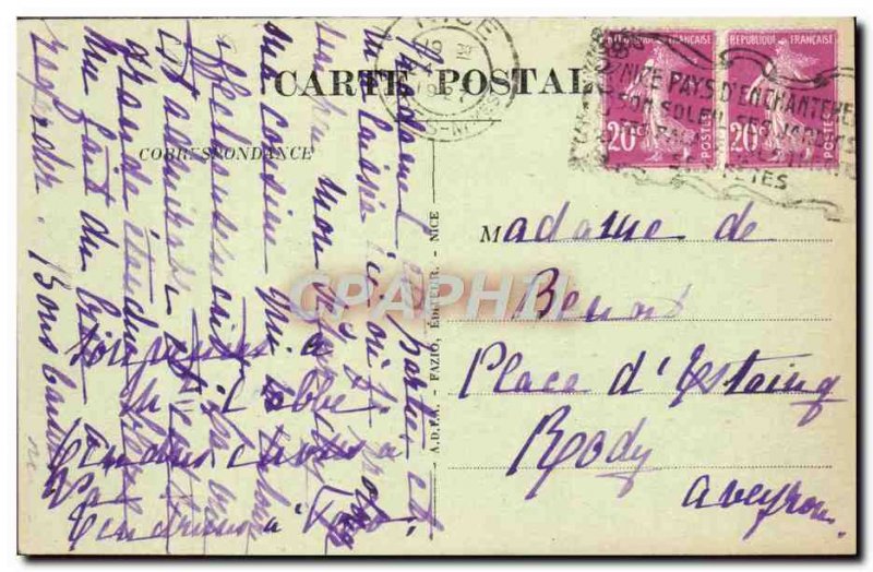 Old Postcard Nice and Pont du Mont Boron View