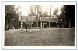 Clear Lake Iowa IA RPPC Photo Postcard Cottage Hotel 1939 Posted Vintage