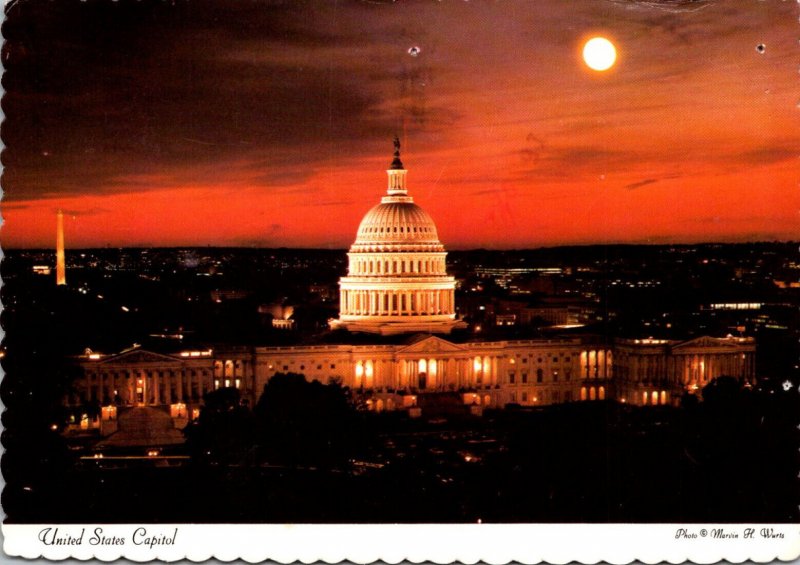 Washington D C United States Capitol At Night 1979