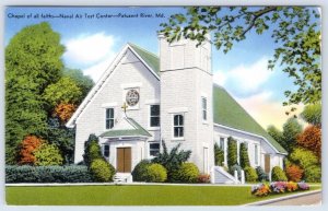 1957 PATUXENT RIVER MARYLAND MD NAVAL AIR TEST CENTER CHAPEL ALL FAITHS POSTCARD