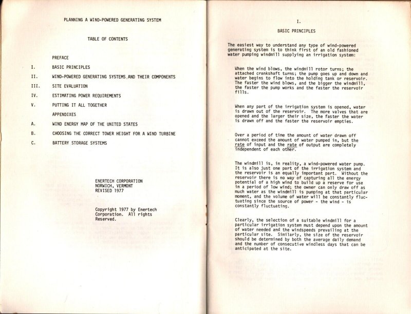 1977  Planning a Wind-Powered Generating System by Enertech Corporation