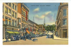 VT - Rutland. Center Street ca 1940's