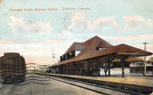 Canadian Pacific Railway Station London Canada 1907 postcard