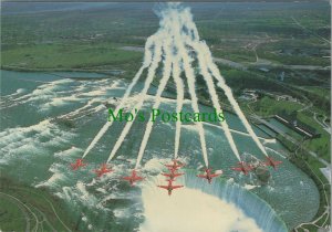 Aviation Postcard -The Red Arrows, RAF Aerobatic Team Over Niagara Falls RR14193