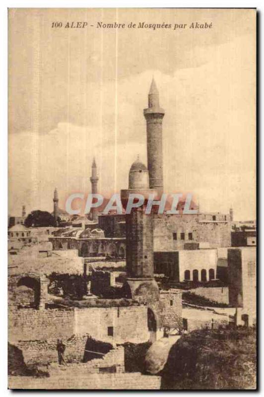  Vintage Postcard Alep Many Mosques by Akabe Syria Syria