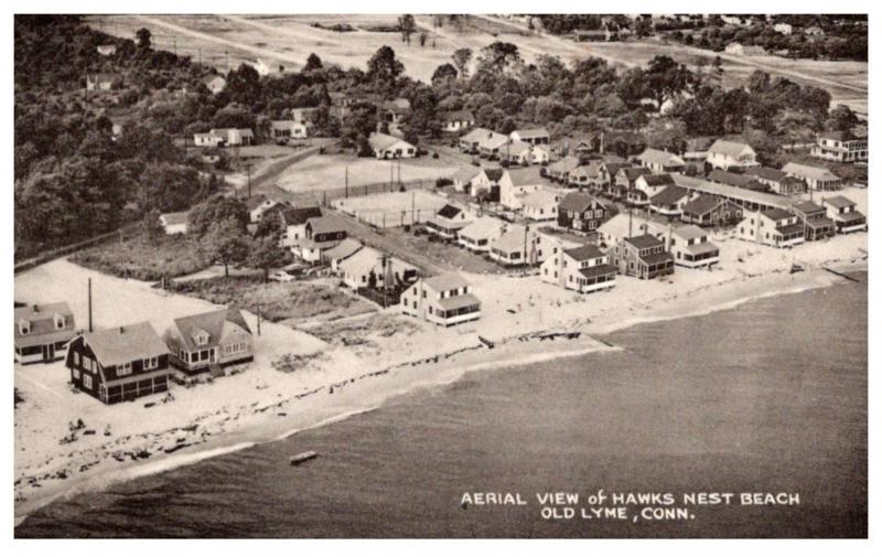 Connecticut  Old Lyme ,  Aerial View of Hawk's Nest Beach