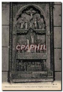 Old Postcard Chenerailles Bas Relief From I & # 39Eglise