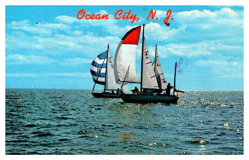 Postcard BOAT SCENE Ocean City New Jersey NJ AS2355