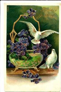 Birds and Flowers Birthday Greeting