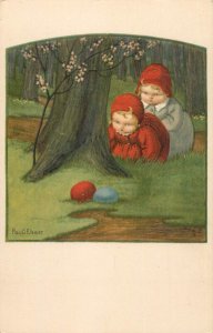 Illustrator Pauli Ebner children Easter fantasy 1920s postcard