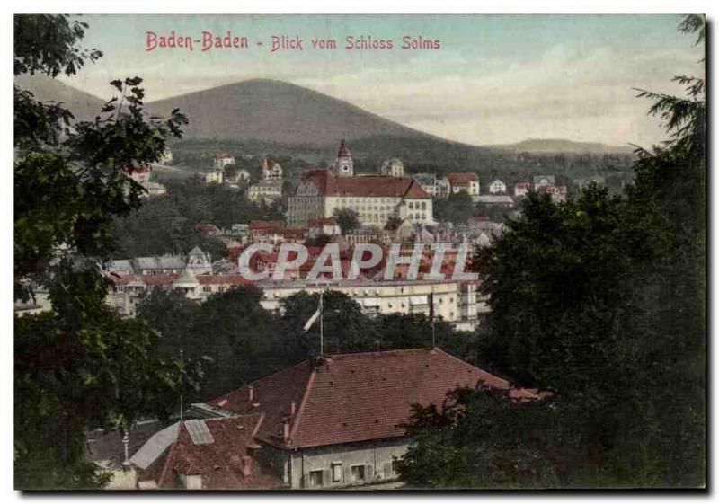 Baden Baden Old Postcard Blick vom Schloss Solms