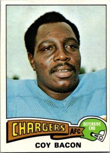 1975 Topps Football Card San Diego Chargers Coy Bacon Defensive End sk4974