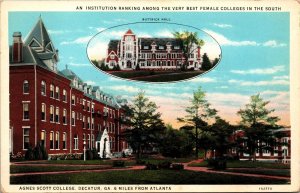 Agnes Scott College Decatur GA Postcard PC164
