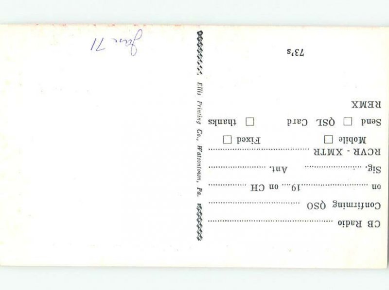 Pre-1980 RADIO CARD - Lykens - Near Elizabethville & Harrisburg PA AH3007@