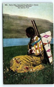 GLACIER NATIONAL PARK, MT Montana ~ DAWN MIST QUEEN of BLACKFEET c1910s Postcard