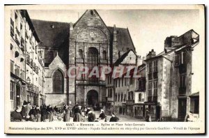 Postcard Old Rennes Church and St. Germain