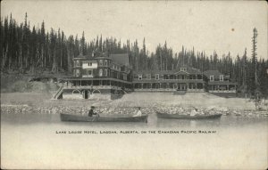 Laggan Alberta AB Lake Louise Hotel Canadian Pacific Railway Vintage Postcard