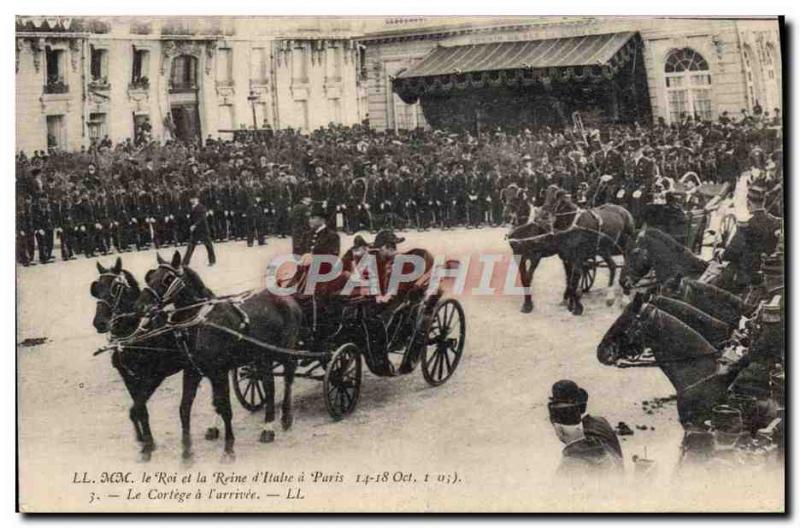 Old Postcard Sovereign d & # 39Italie in Paris The procession has the & # 39a...