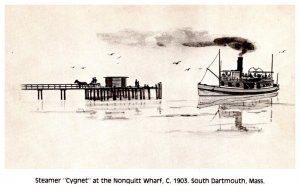 Steamer  Cygnet  at Nonquitt Wharf South Dartmouth Massachussetts