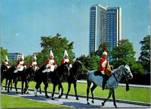 England London Hilton Hotel With Mounted Guards