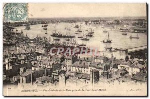 Bordeaux Old Postcard General view of the harbor taken from the tower Saint M...