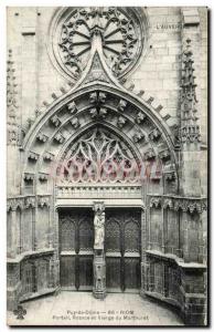 Old Postcard Puy de Dome Riom Portal Rosette And Virgin of Marthuret