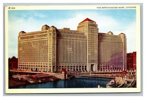 Vintage 1940's Postcard The Merchandise Mart on the River Chicago Illinois