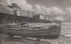 Siracusa Italy Italian Boat Ship Shipping Marine Marina Real Photo RPC Postcard