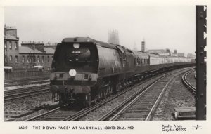 The Down Ace At Vauxhall Station 35013 Train in 1952 Postcard