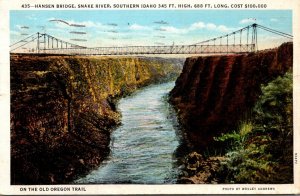 Idaho Hansen Bridge Over Snake River On The Old Oregon Trail 1940 Curteich