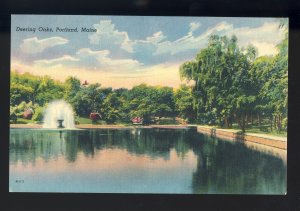 Portland, Maine/ME Postcard, Fountain In Deering Oaks Park